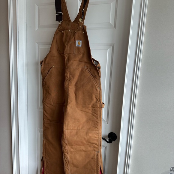Carhartt duck bib overall quilt lined made in USA 40x 34 new with tags - Picture 1 of 11